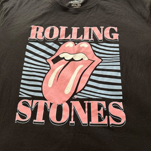 Rolling Stones Black T-Shirt Iconic Tongue Logo XXXL Unisex Short Sleeve Tee NWT - Picture 3 of 8